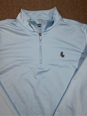 Light Blue LIV Golf Quarter-Zip Pullover Performance Stretch Mens Medium